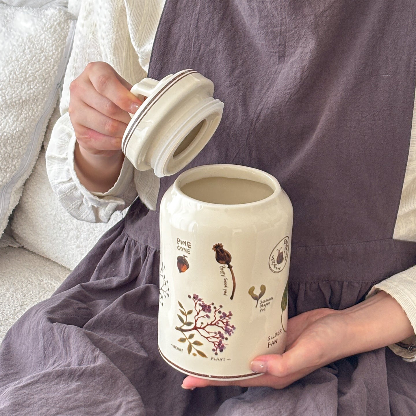 Ceramic Forest-style Countertop Canister