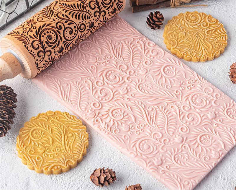 Embossed Scroll Pattern Rolling Pin