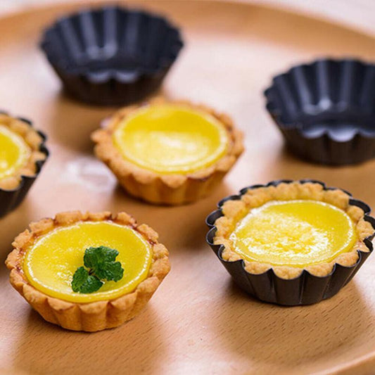 15PC Carbon Steel Fluted Mini Tart Pans