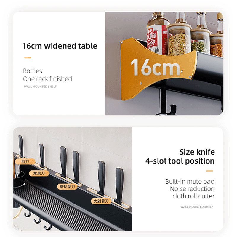 Knife-Utensil Wall Rack w Shelf