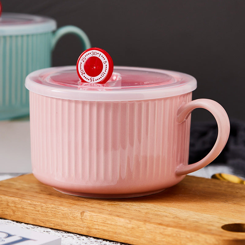 Tableware: Large Ceramic Large Soup Mug -Airtight Lid