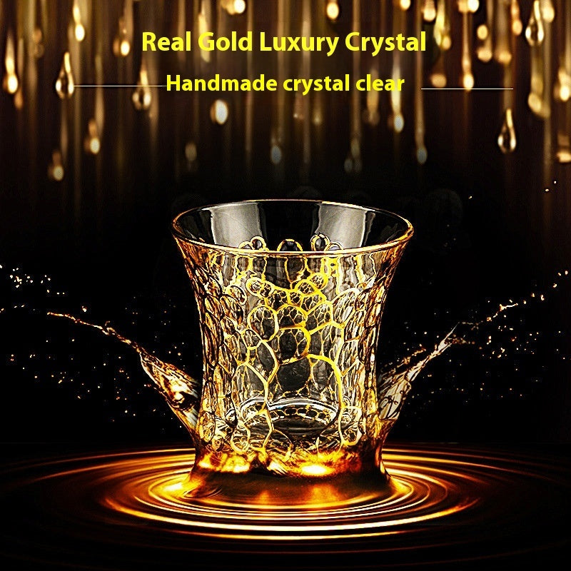 Crystal Drinking Glasses with Gold Gilding