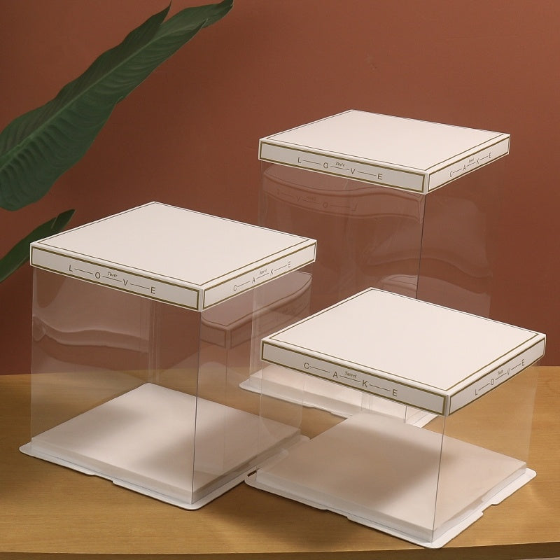 5PC Elegant Visual Dessert Box with Color Lid & Base