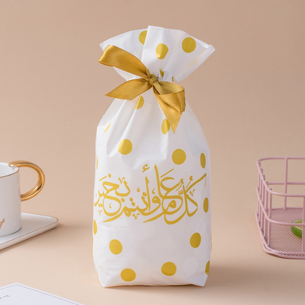 50PC Drawstring Ribbon Bakery Bag