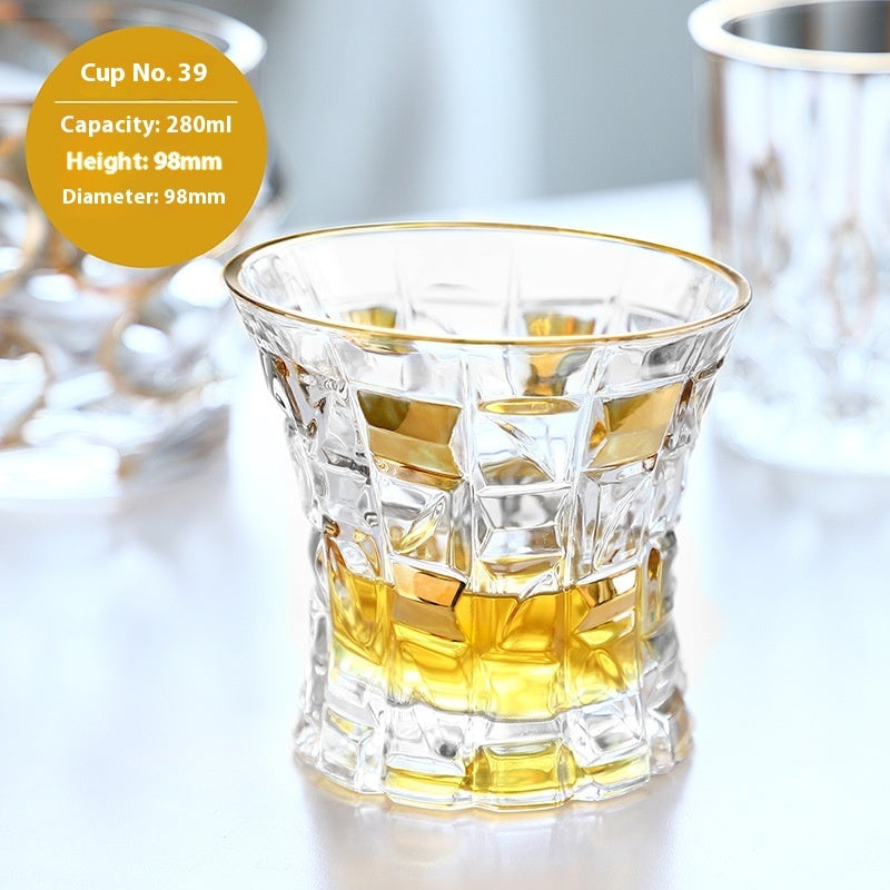 Crystal Drinking Glasses with Gold Gilding