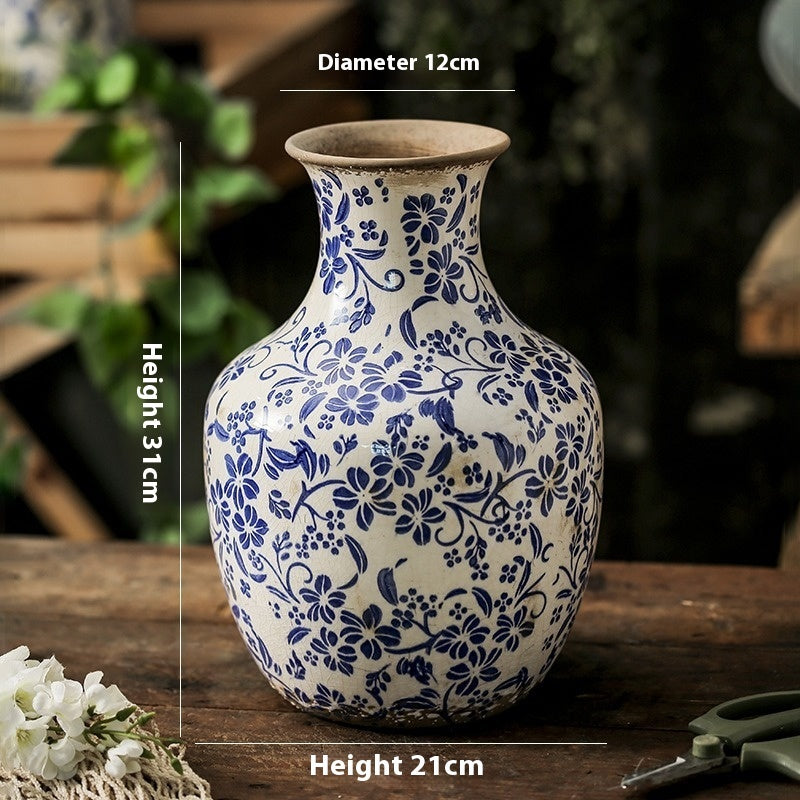 Vase-Classic Chinese Ceramic-Round-Narrow Neck
