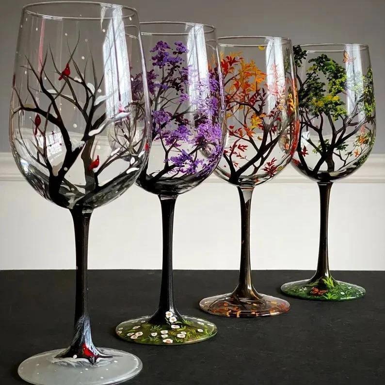 Four Seasons Wine Glasses