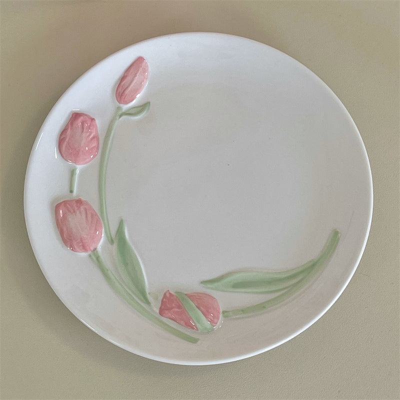 Raised Tulip French Porcelain Dessertware