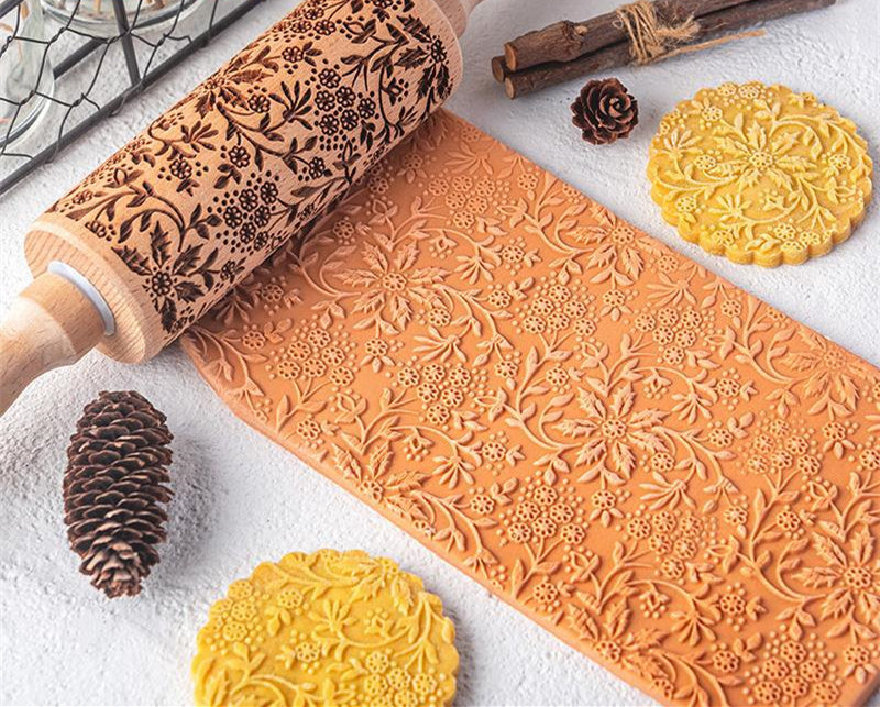 Embossed Scroll Pattern Rolling Pin