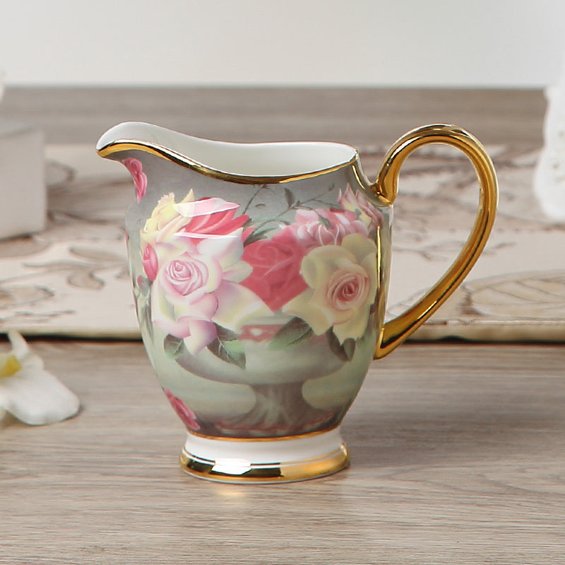 Floral & Gold Bone China Cup Set