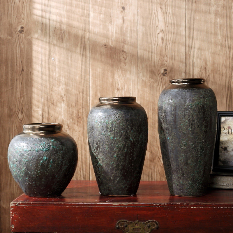 Vase Chinese Bronze Minimalist Stoneware