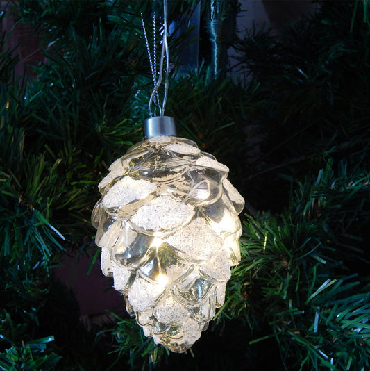 Christmas Tree: Lighted Pine Cone Ornament