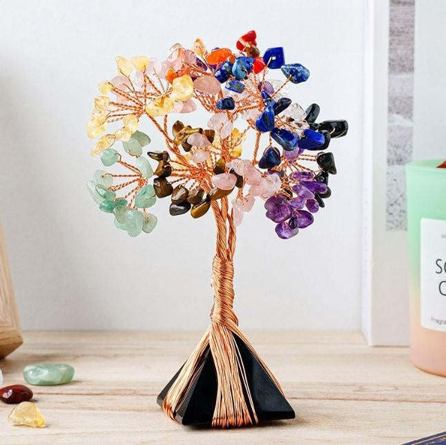 Twisted Wire and Crystal Gemstone Tree