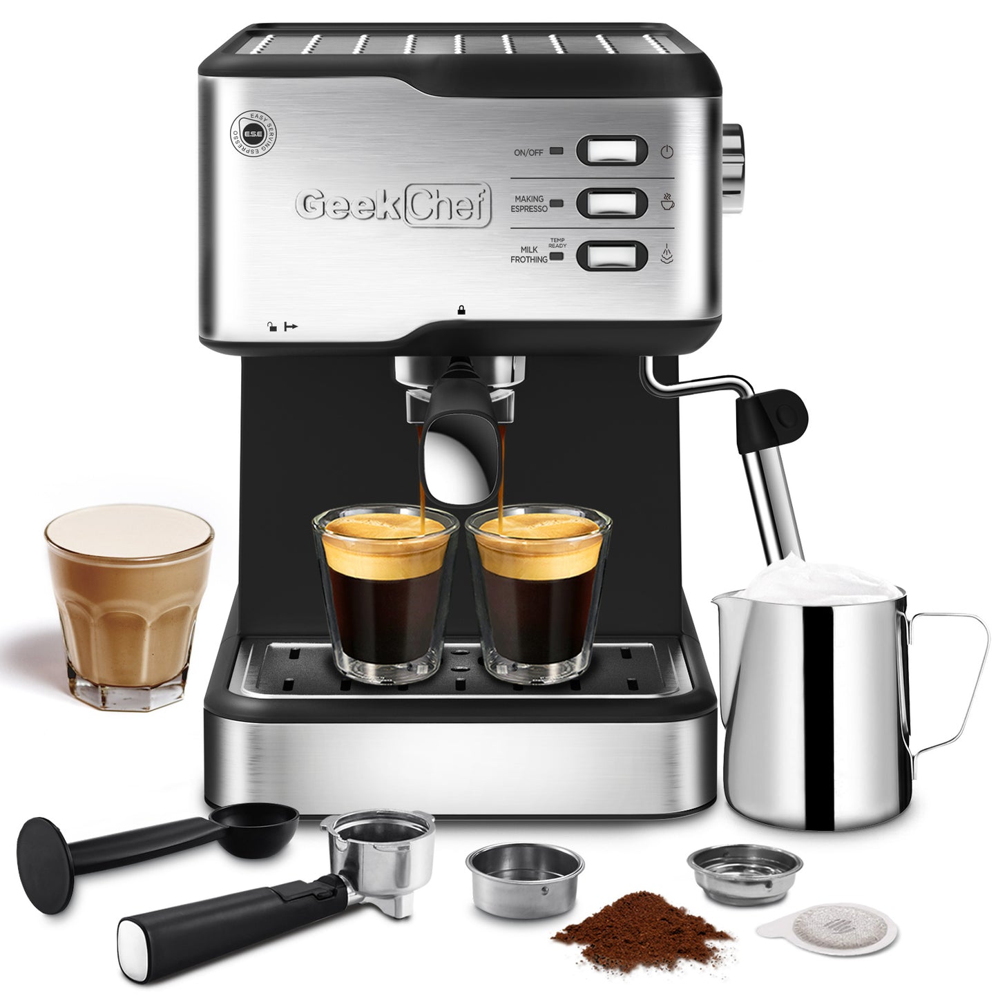 20 Bar-Dual Cup Espresso Machine-1.5L