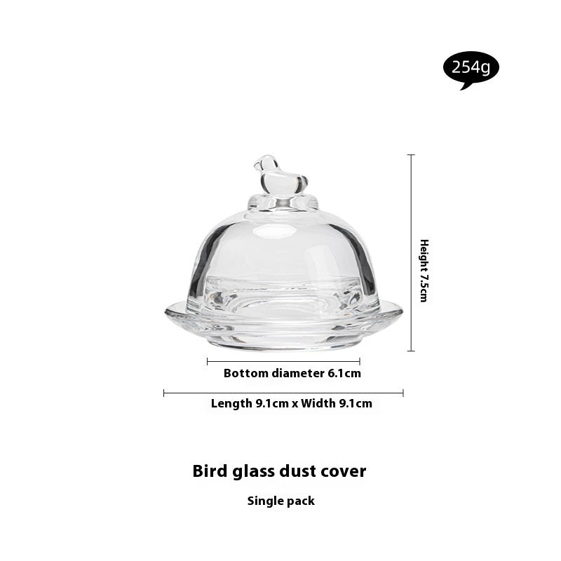 Glass Bird Dome & Glass Plate