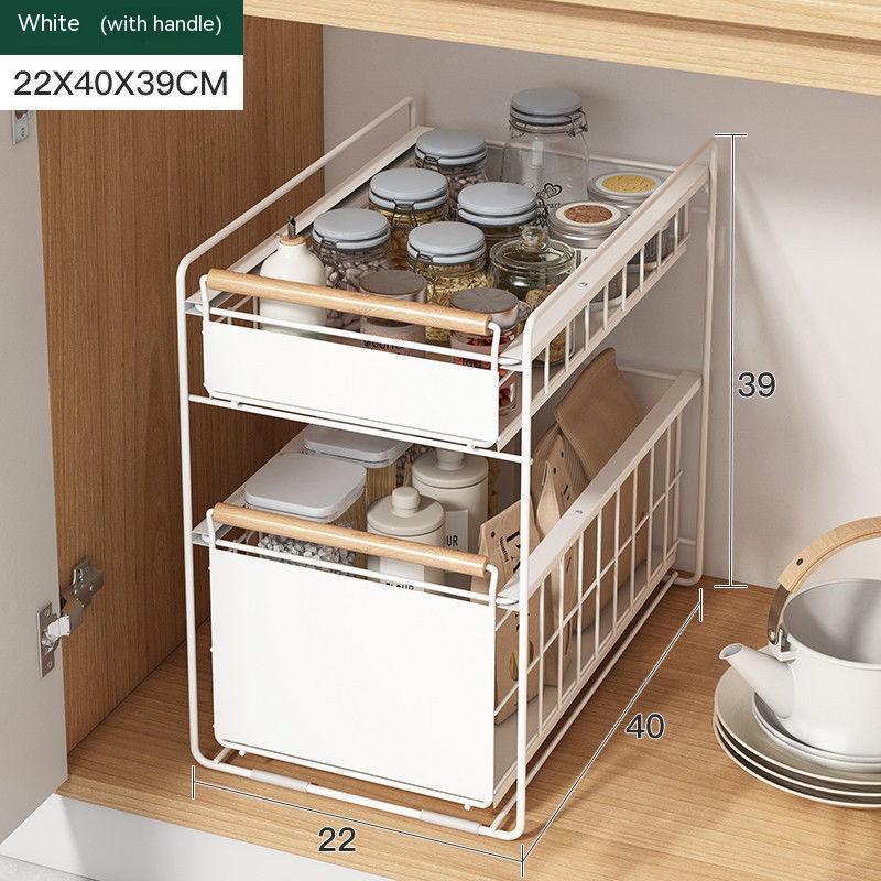 Metal 2-Tier Pull Out Organizer Rack-Variety of Colors