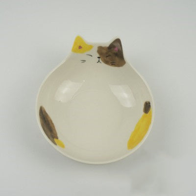 Japanese Cat Face Ceramic Bowl