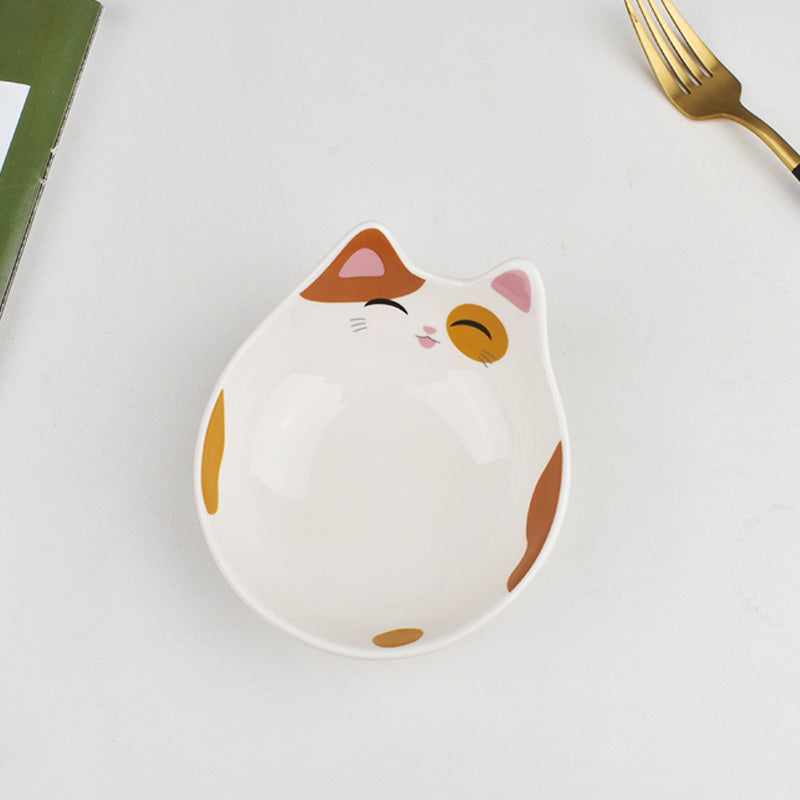 Japanese Cat Face Ceramic Bowl