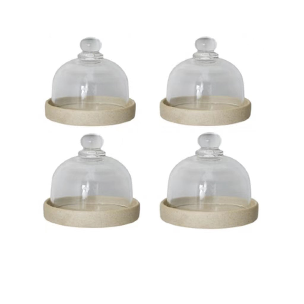 Glass Domed Ceramic Dessert Dish