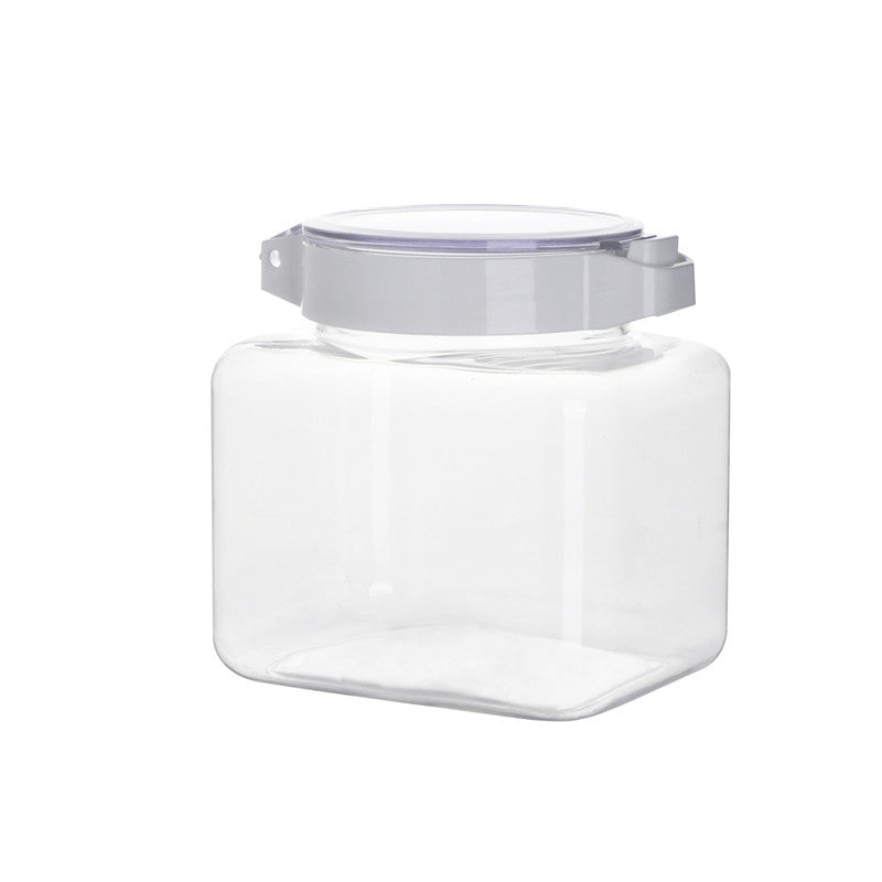 Square Airtight Apothecary Jars-White Flip Lid