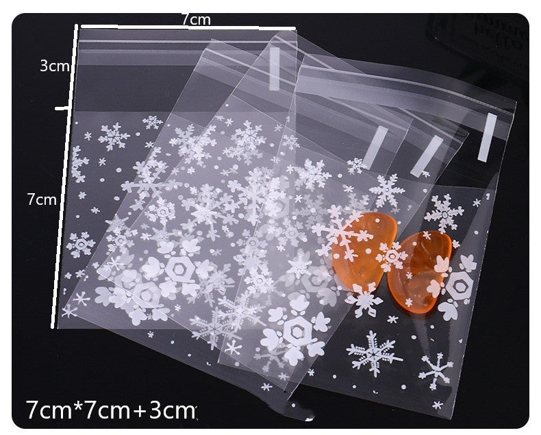 100PC Clear Plastic Snowflake Treat Bags