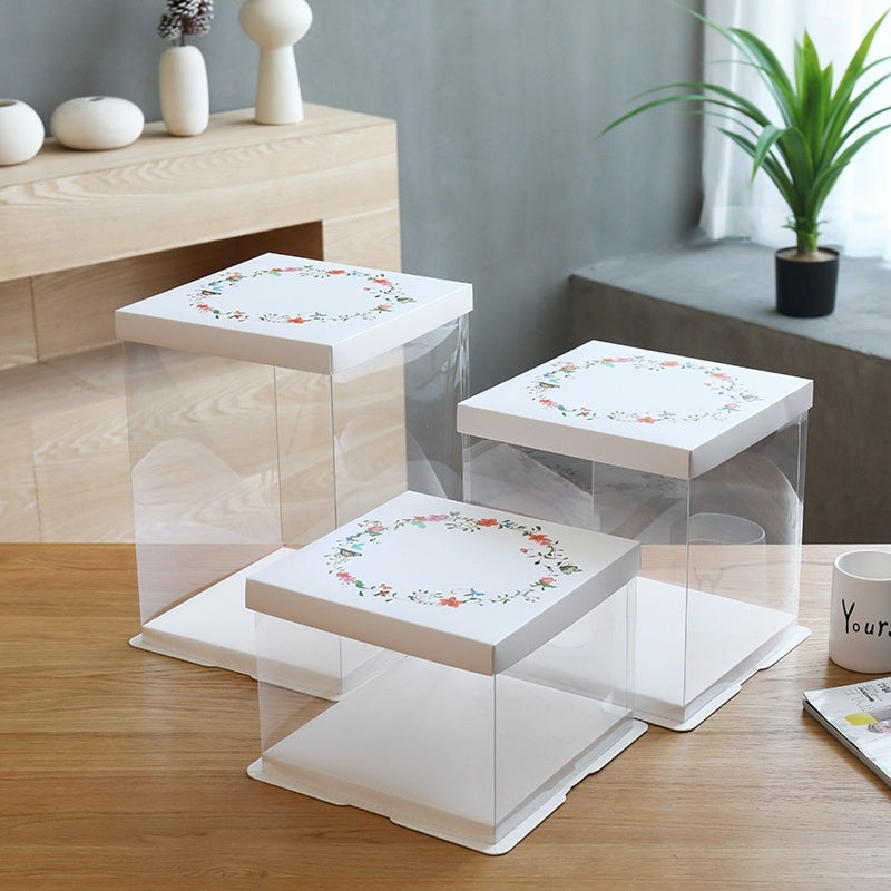 5PC Elegant Visual Dessert Box with Color Lid & Base