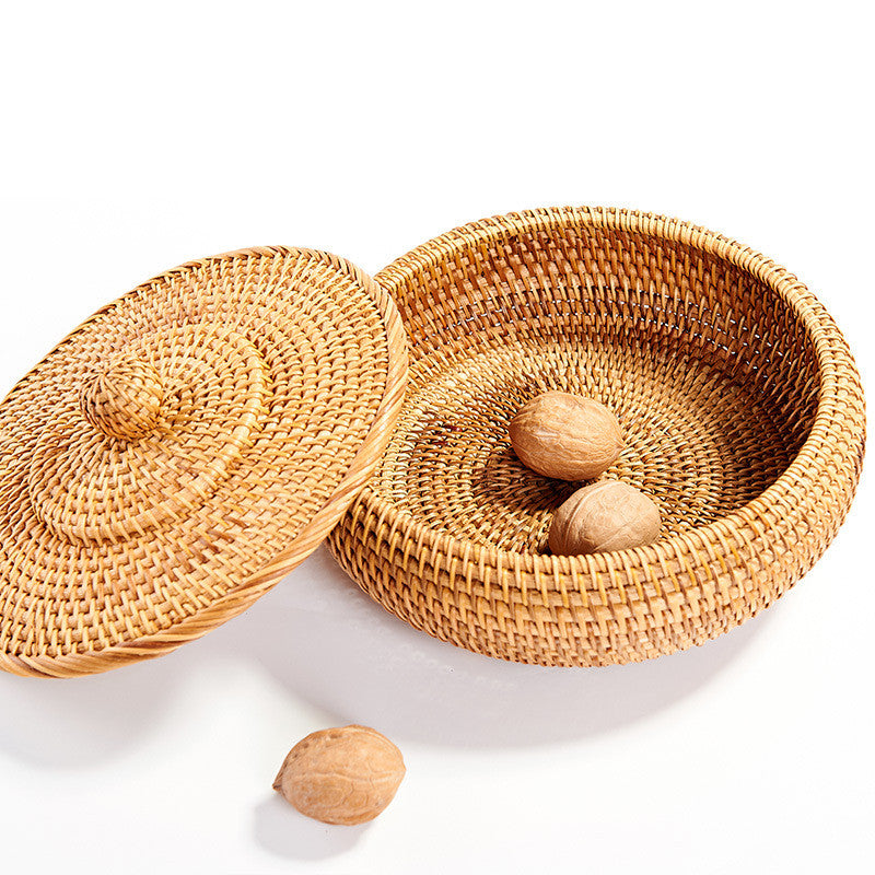 Chinese Rattan Basket with Lid