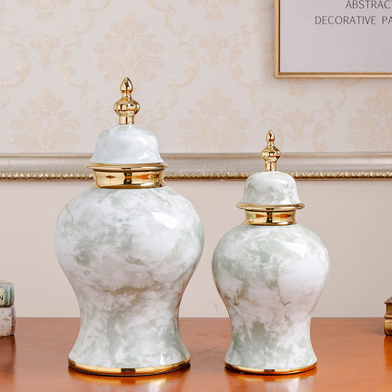 Vase-Classic Ginger Jar-Marble Finish