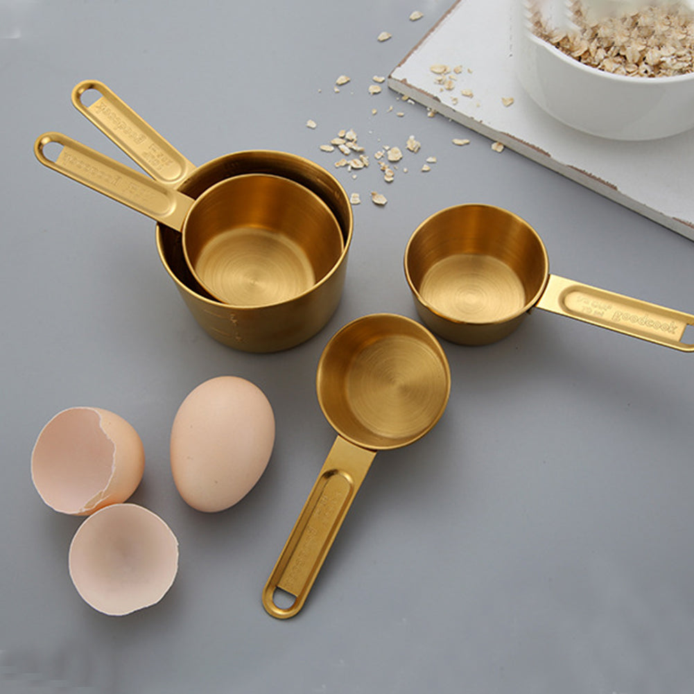 Gold Stainless Steel Measuring Cup & Spoon Sets