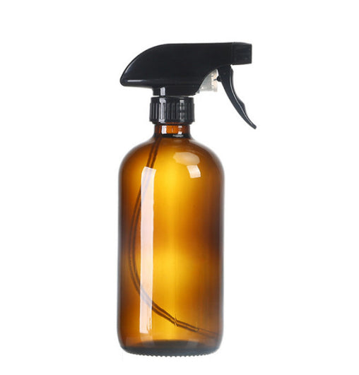 Amber Boston Round Glass Bottle with Spray Top 500ml