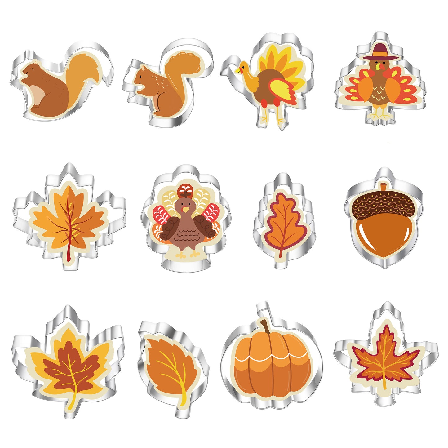 12PC Autumn Cookie Cutter Set