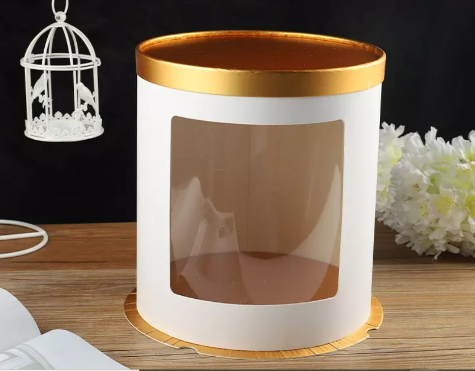 Tall Round Cake Box with Front Window