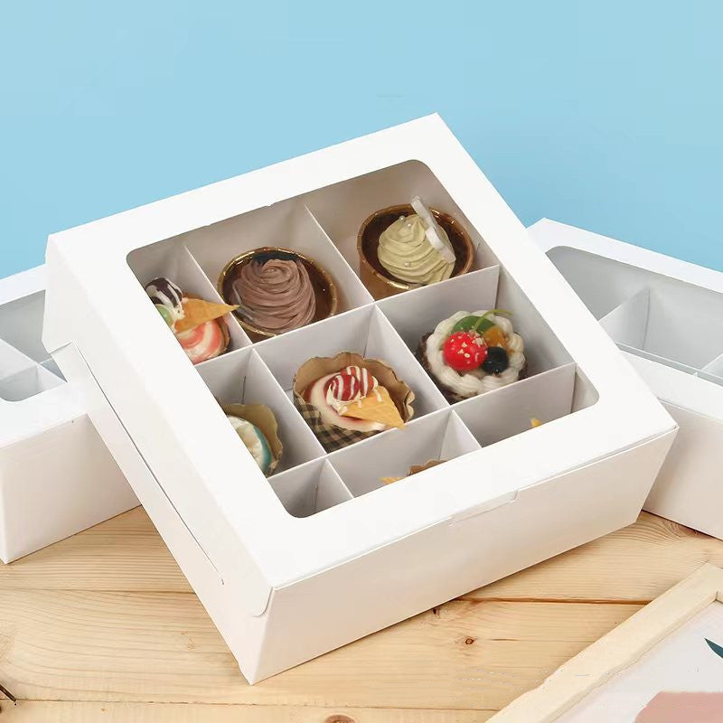 White Dessert Box with Window & Grid