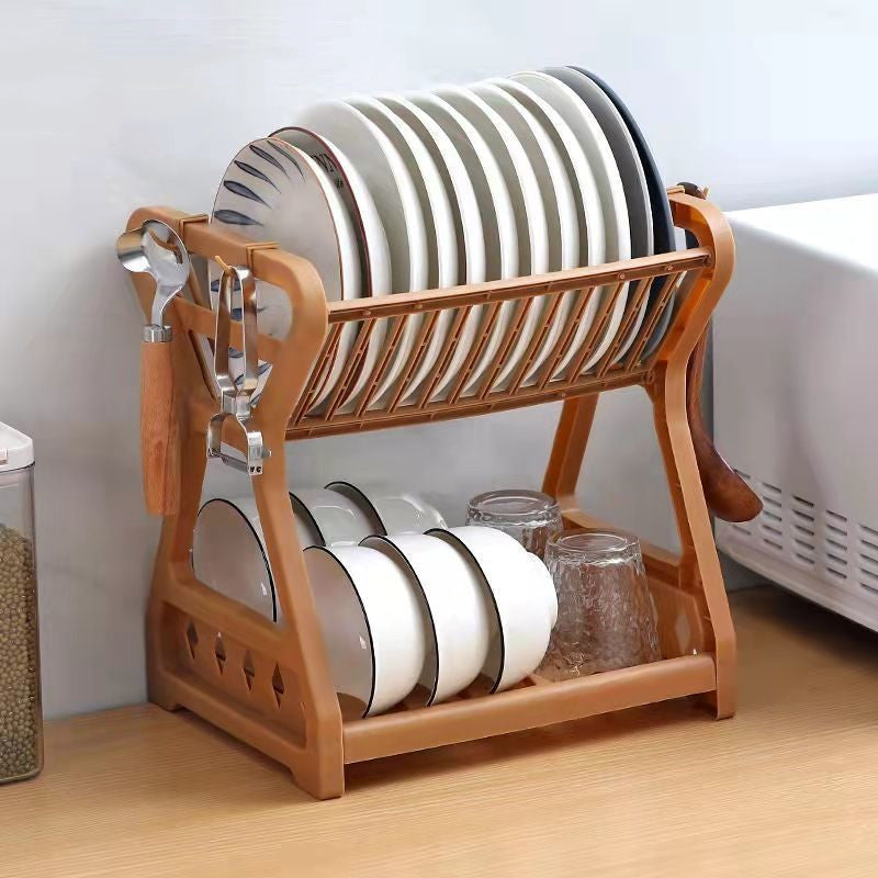 2-Tier Dish Organizer Drain Rack