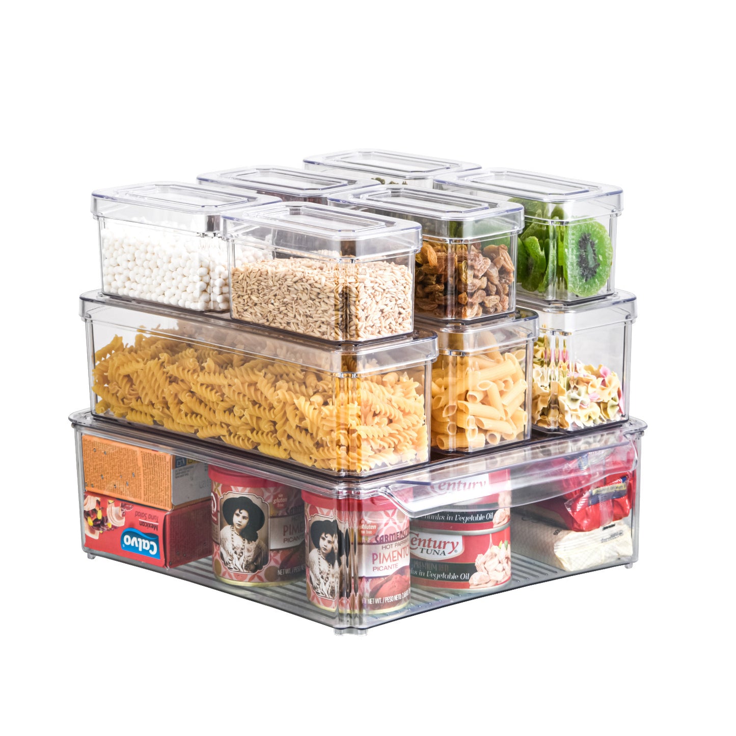 10PC Clear Stackable Crisper Boxes