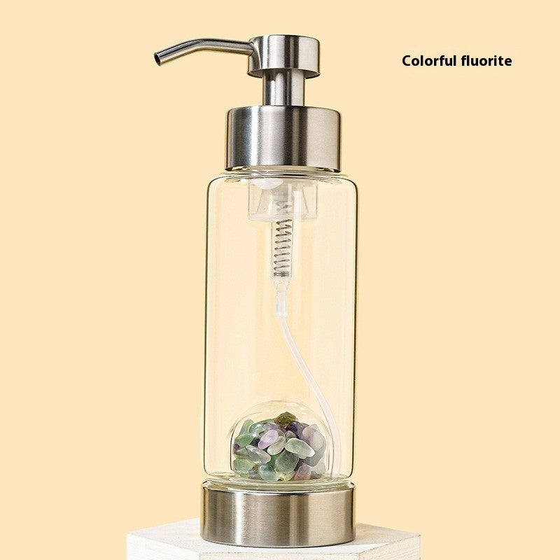 Natural Crystal Gravel Glass Pump Bottle