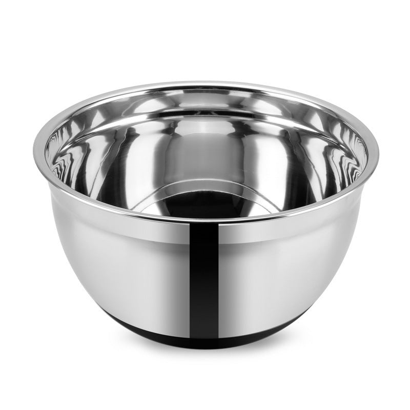 Stainless Steel Mixing Bowl-Color Silicone Base & Lid