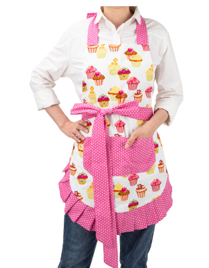 Pretty Pink Ruffles & Pockets Apron