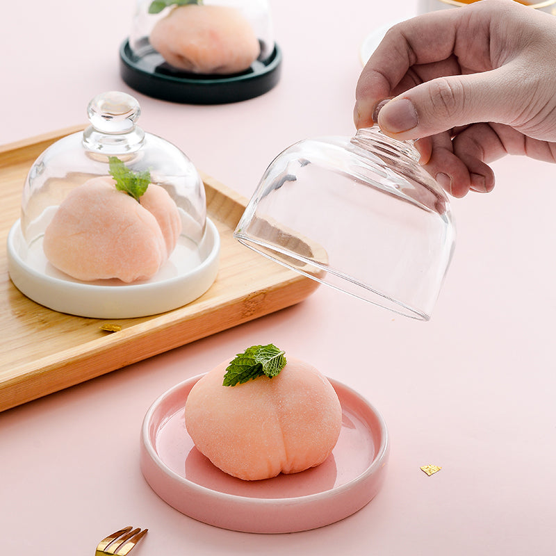 Glass Domed Ceramic Dessert Dish