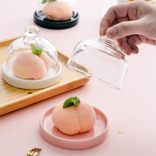 Glass Domed Ceramic Dessert Dish
