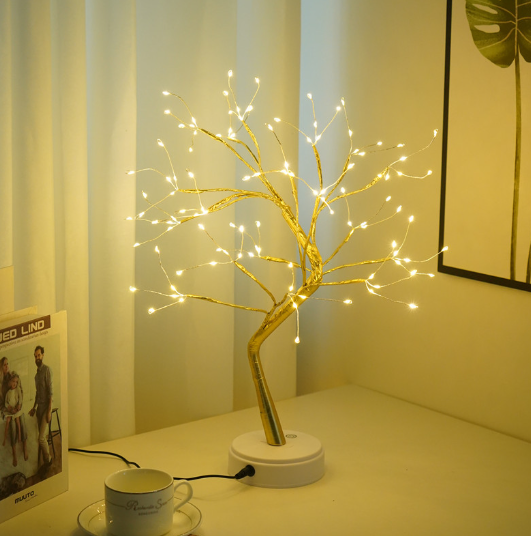 Copper Wire Fairy Light Tree Lamp