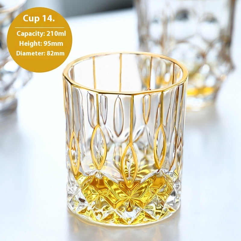 Crystal Drinking Glasses with Gold Gilding