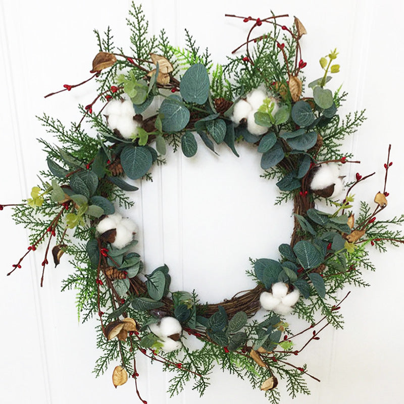 Dried Eucalyptus & Cotton Woodland Wreath