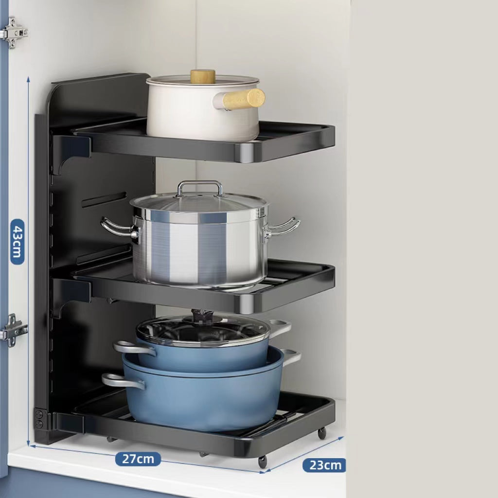Multi-Level Kitchen Shelving Unit for Heavy or Large Pots