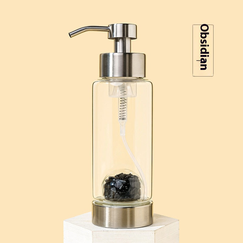 Natural Crystal Gravel Glass Pump Bottle