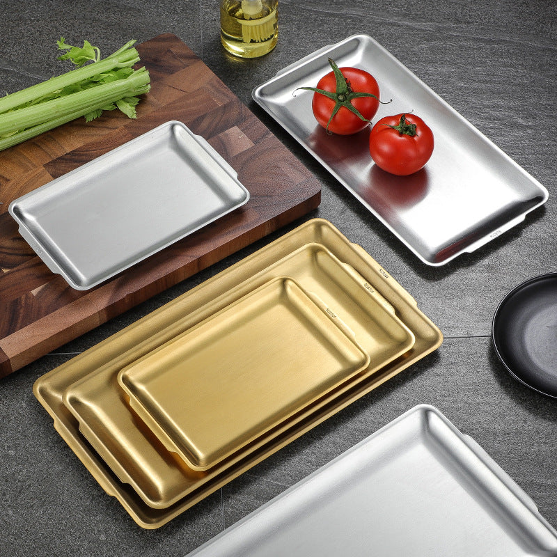 Chic Minimalist Narrow Stainless Steel Serving Trays