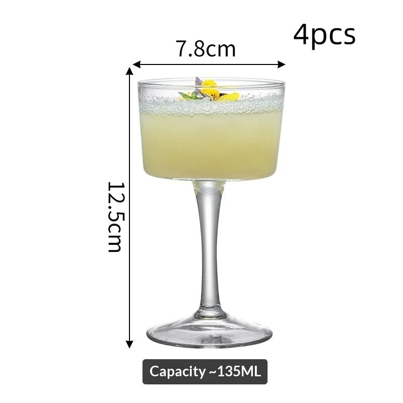 Handcrafted Cut Crystal-Coupe Dessert Glass-Cocktail Glass