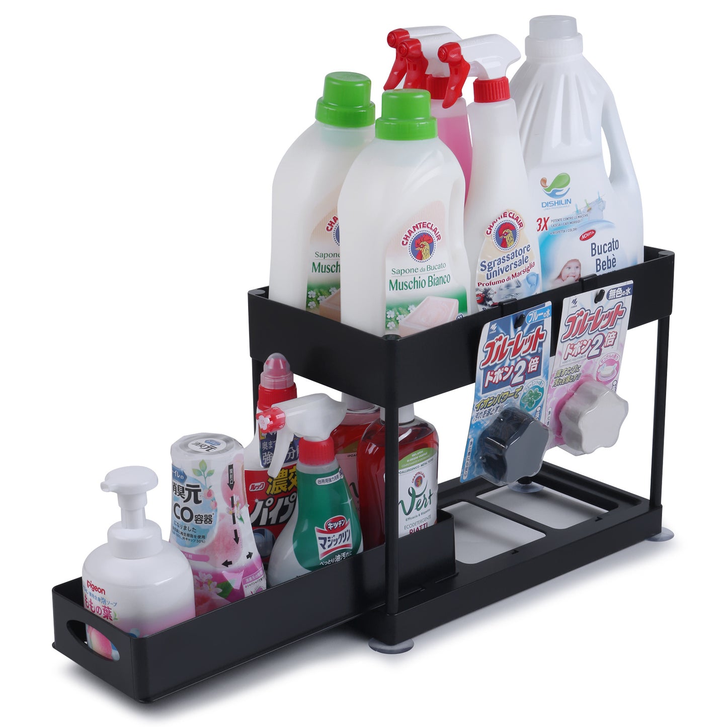 2-Tier Pullout Under Sink, Under Counter Storage Rack