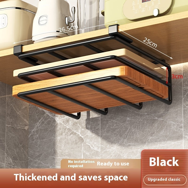 2-Tier Cutting Board Rack-Under Shelf Mount with Extra for Accessories