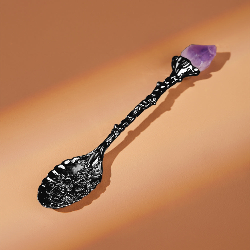 Embossed Crystal Gemstone Dessert Spoon
